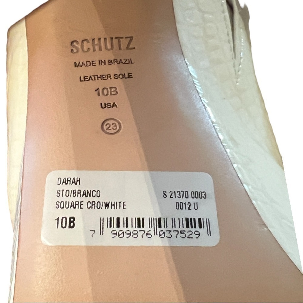 ▶️ SCHUTZ ◀️ Darah White Croc Platform Slides Sandals - Picture 9 of 16